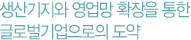 생산기지와 영업망 확장을 통한 글로벌기업으로의 도약